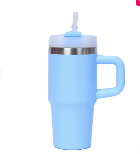 Mini Stainless Steel Flask with Handle and Straw (600ml) - DMC Wholesale