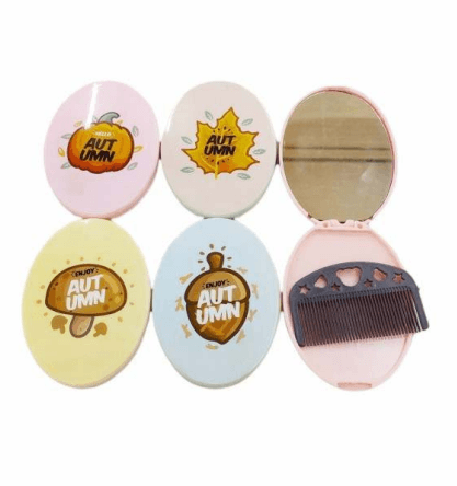 Kids Autumn Pocket Mirror With Comb (each)