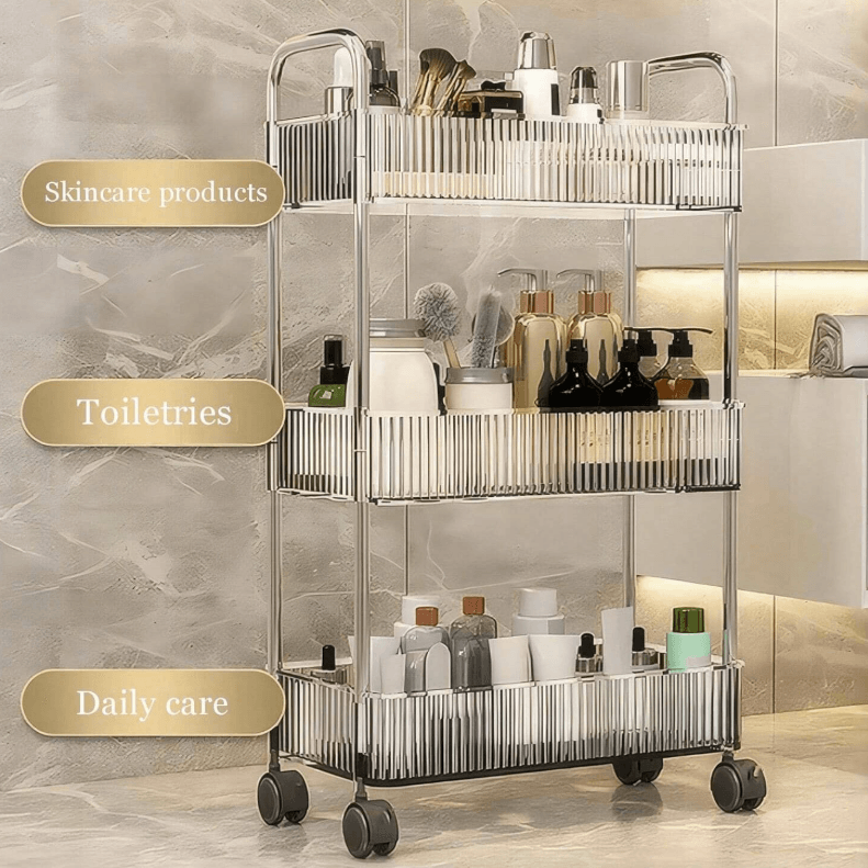 Multifunctional Home Storage Acrylic Trolley (3 Tier)