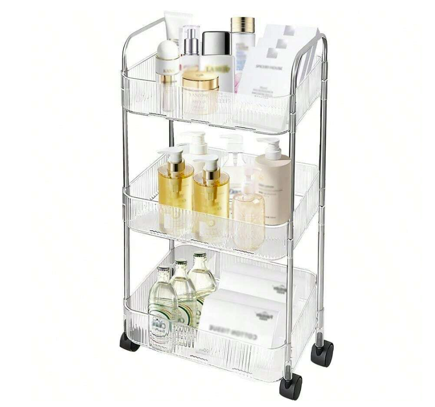 Multifunctional Home Storage Acrylic Trolley (3 Tier)