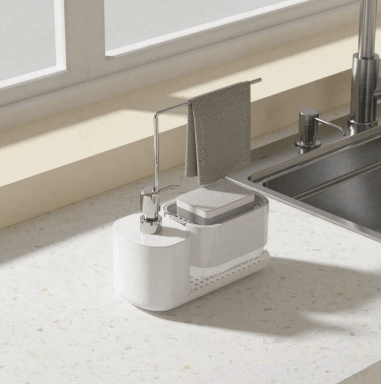 Kitchen Soap Dispenser Set with Tray and Sponge Holder
