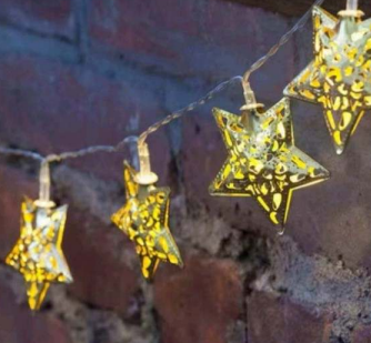 Battery Operated Solid Star String Lights (20L)(3M)(Yellow)