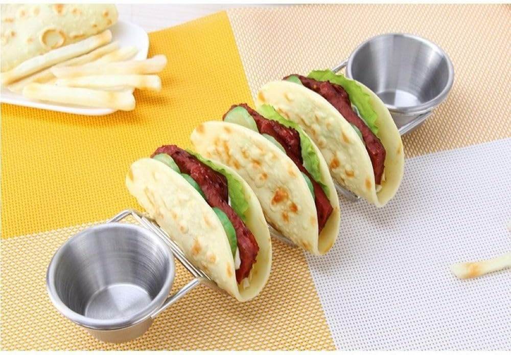 Steel Taco Holder With Sauce Bowl (Each)