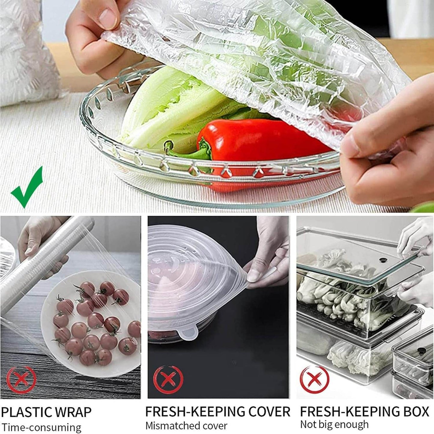 Universal Kitchen Wrap Seal Caps (Small)(100 pcs)