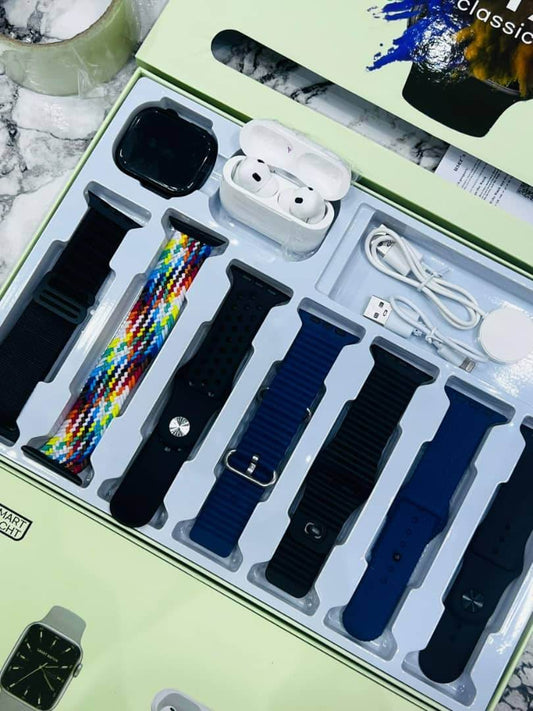 S9 smart watch with Airpod pro and 7 straps sets