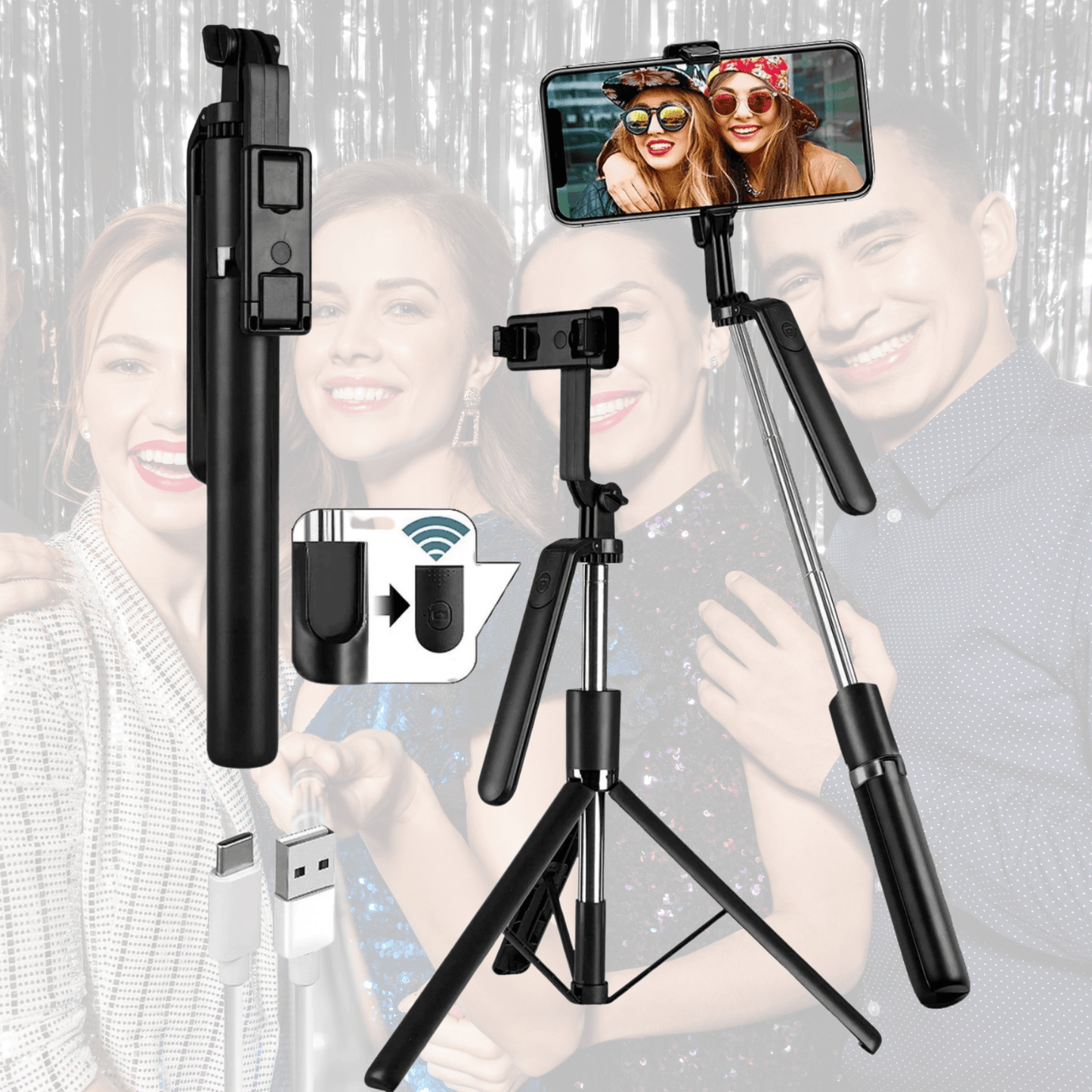 Virtual Vlogging Selfie Stick With Tripod