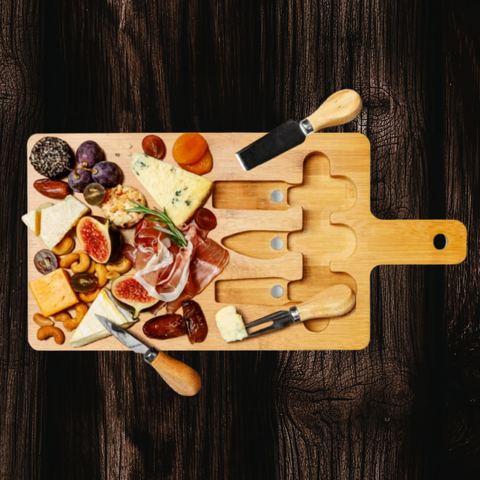 Wooden Trio Cheese Board Set - Alt View