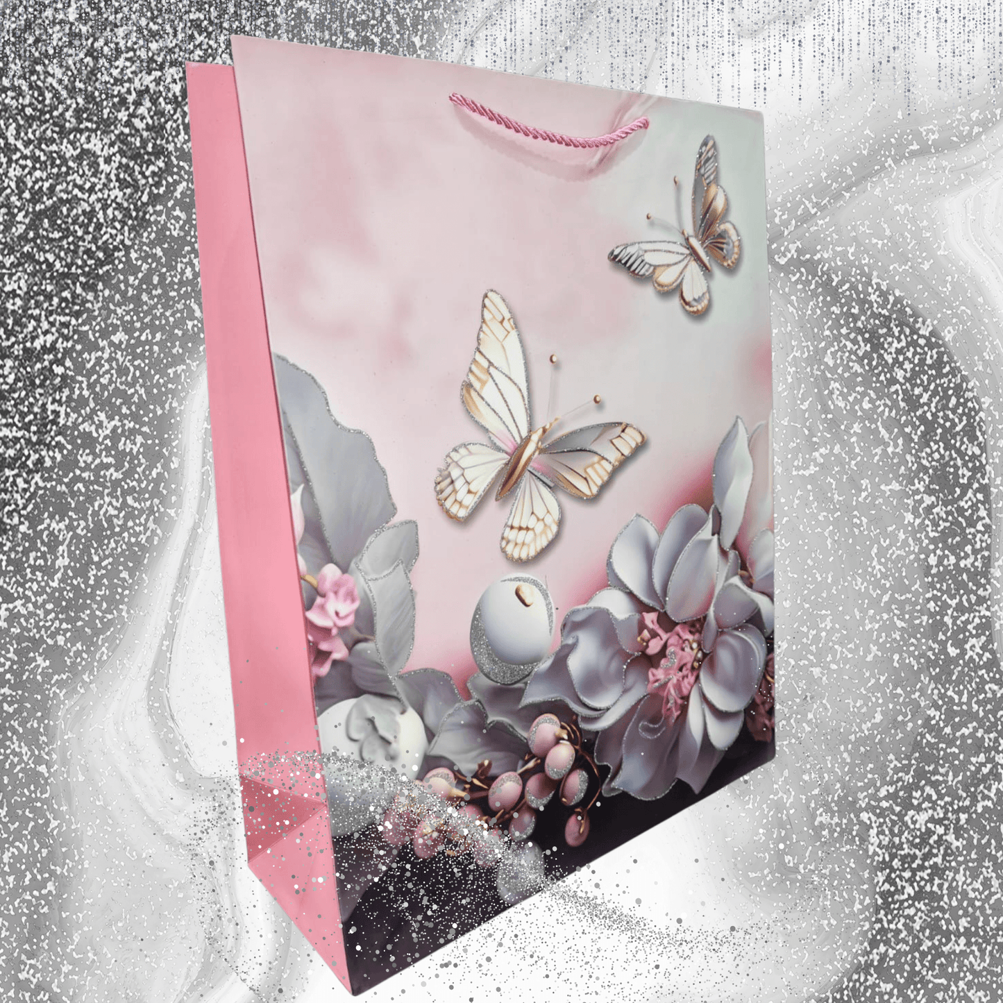 Glitter Butterfly Gift Bag (Large)