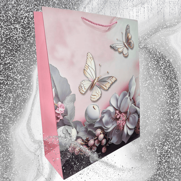 Glitter Butterfly Gift Bag (Large)