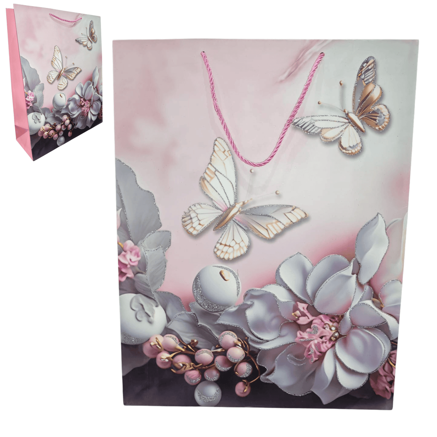 Glitter Butterfly Gift Bag (Large)