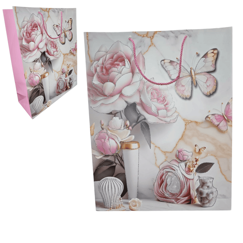 Serene Peony Amethyst Butterfly Luxe Keepsake Gift Bag (Shimmer Collection)