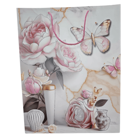 Serene Peony Amethyst Butterfly Luxe Keepsake Gift Bag (Shimmer Collection) - Alt View
