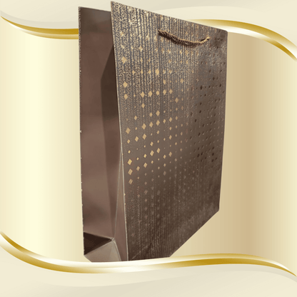 Shimmer Rich Brown Gift Bag (Large) - DMC Wholesale