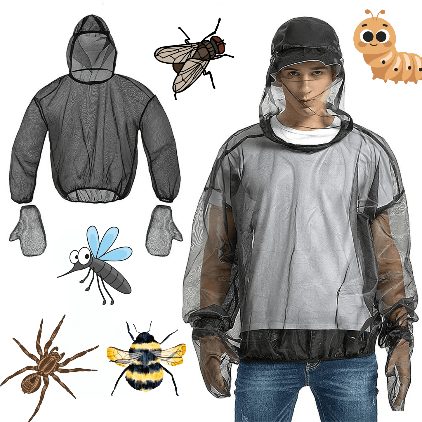Outdoor Hooded Bug Jacket