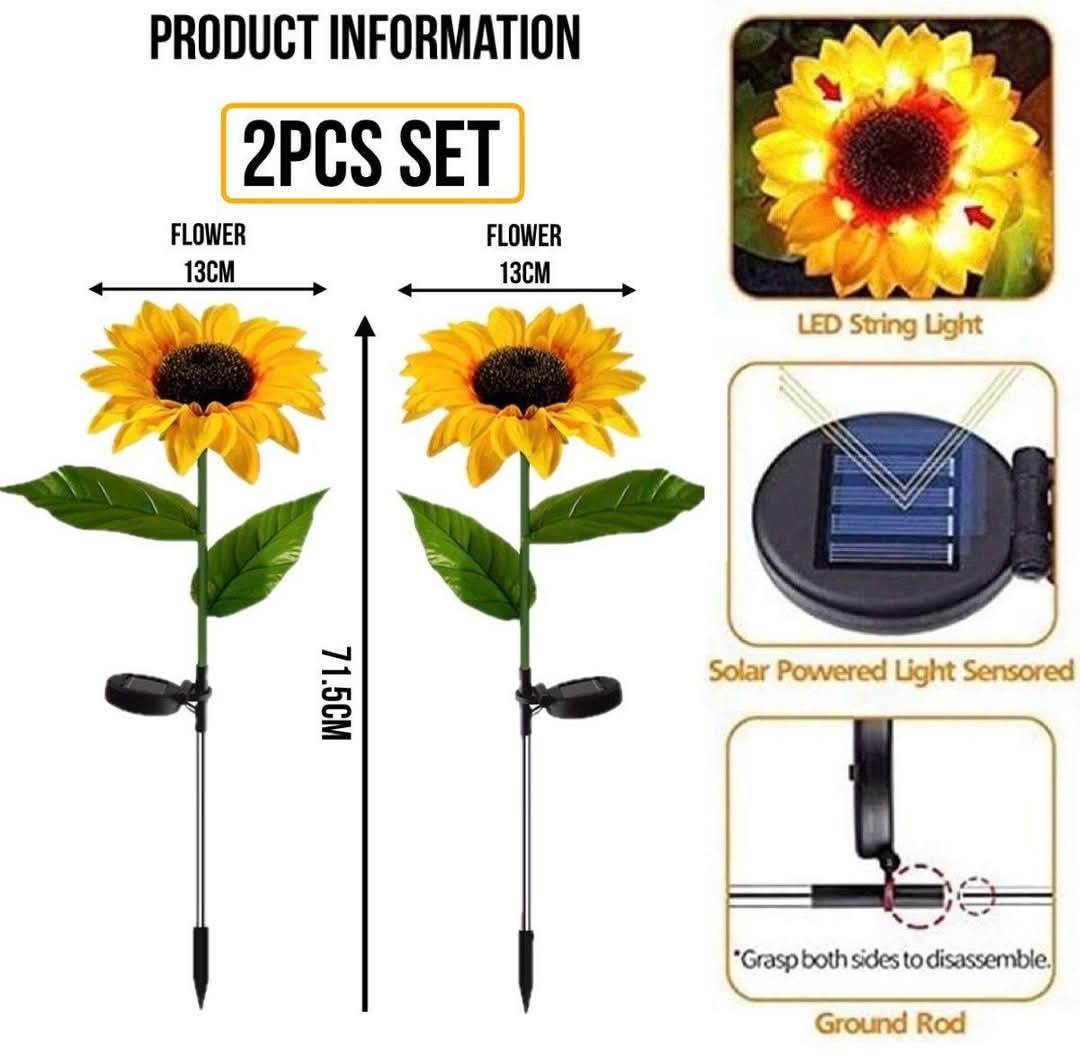 Sunflower Lawn Solar Light (2 Pcs)