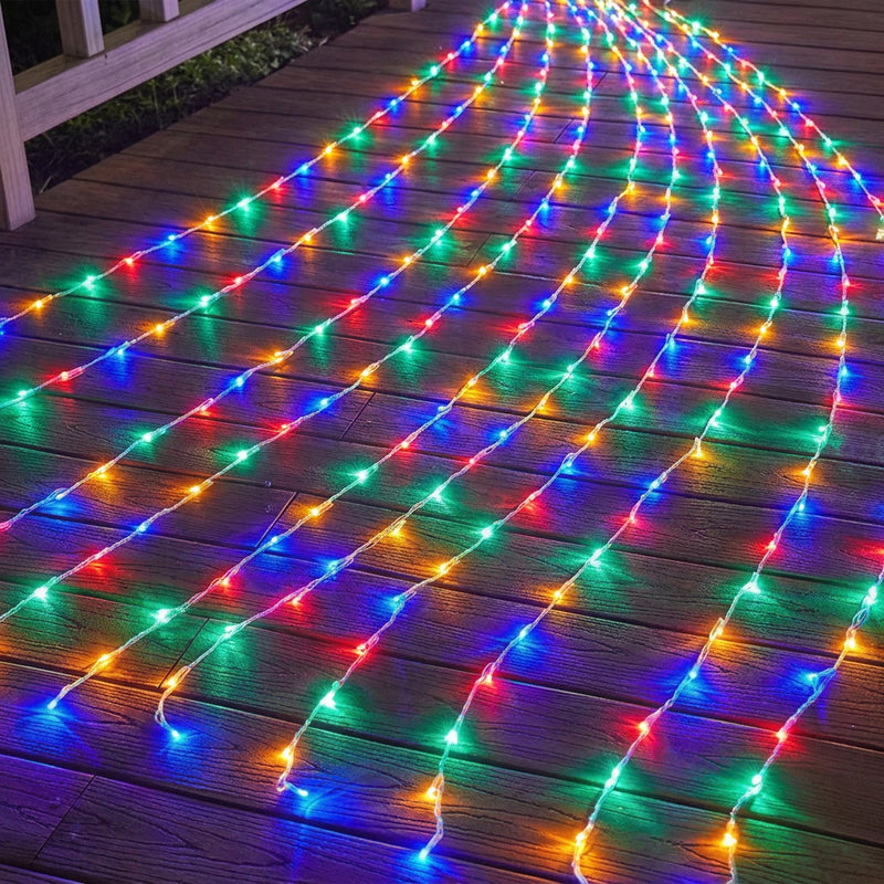 3m x 3m Curtain String Lights – 10 Strand Multicolour LED Window Light Net