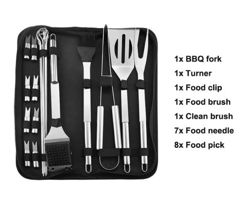 Camping Braai BBQ Tools Set (20 pcs)