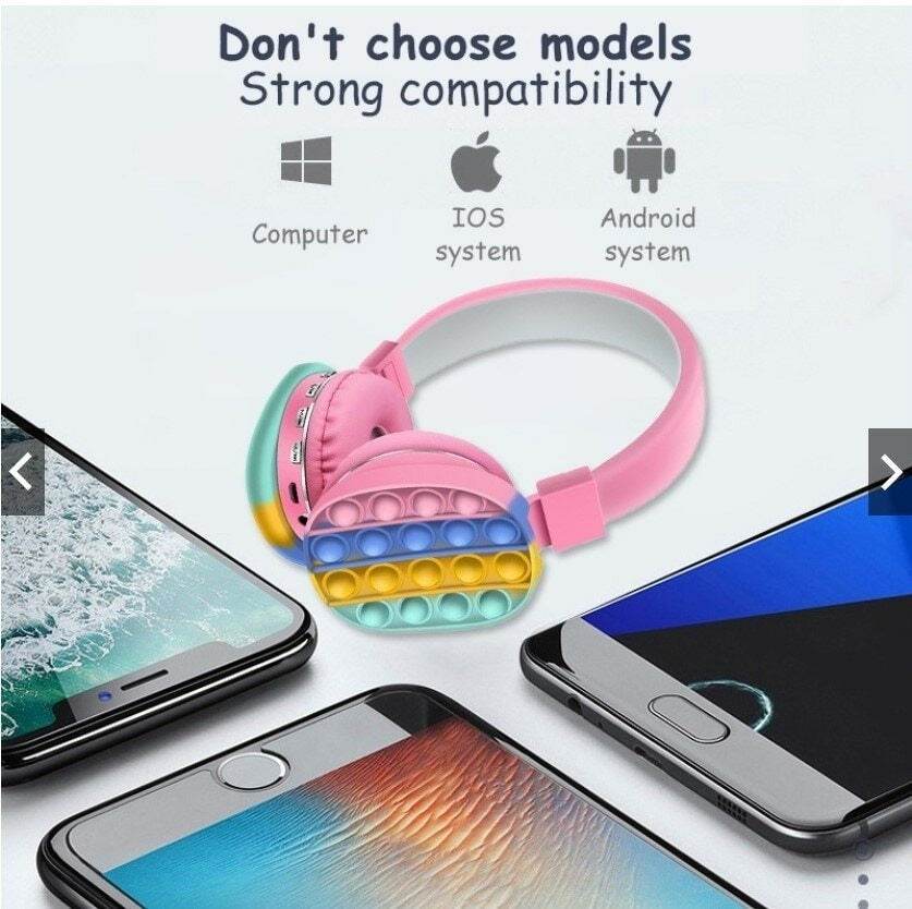 Bluetooth Pop It Headphones (Pink)