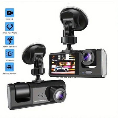 3 Channel 1080p Mini Vehicle Dash Cam
