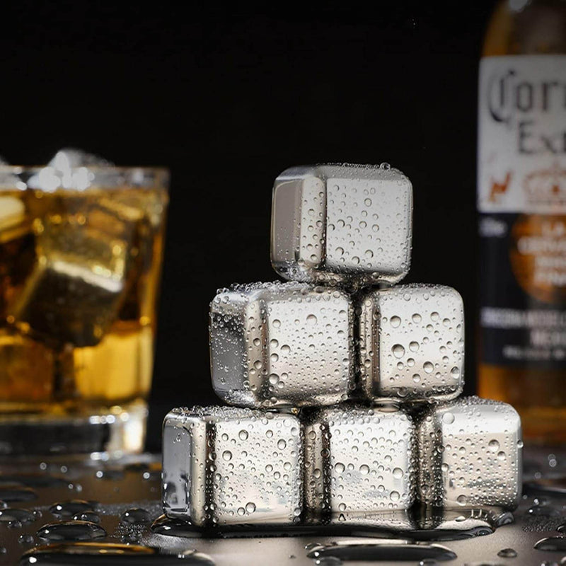 Reusable Stainless Steel Ice Cubes (8 pcs)