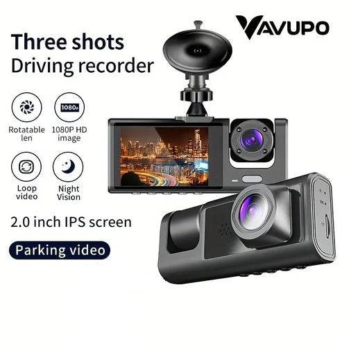 3 Channel 1080p Mini Vehicle Dash Cam