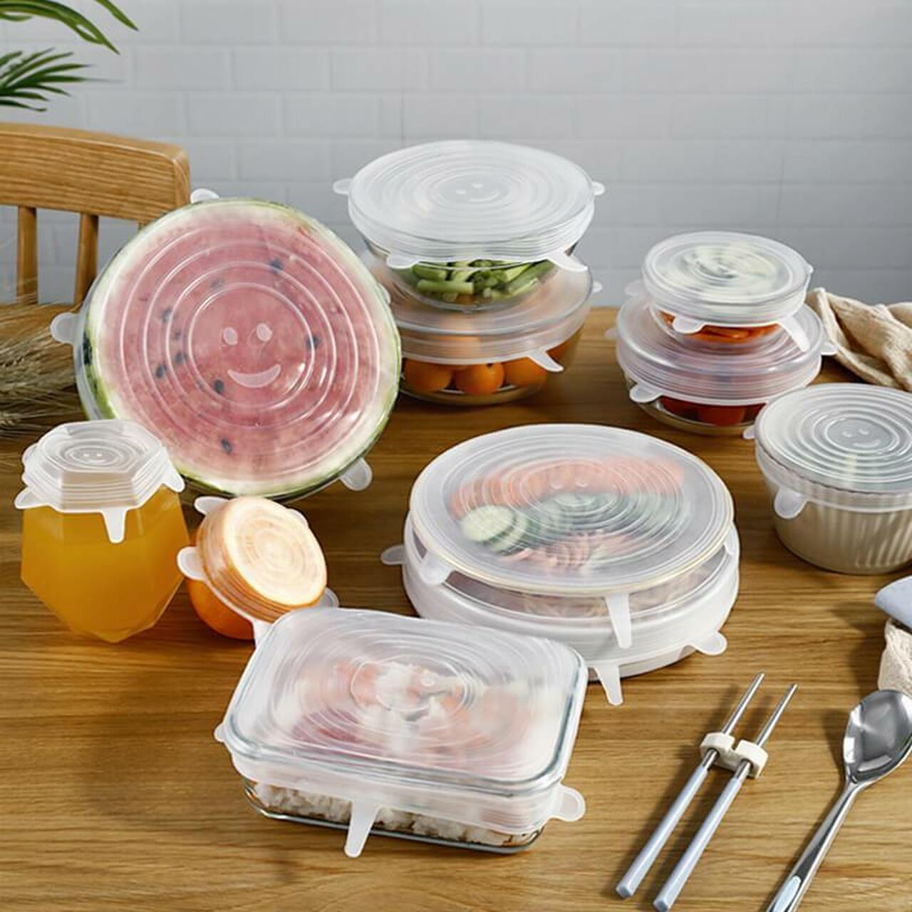 Reusable Stretch Silicone Lids (6 pcs)