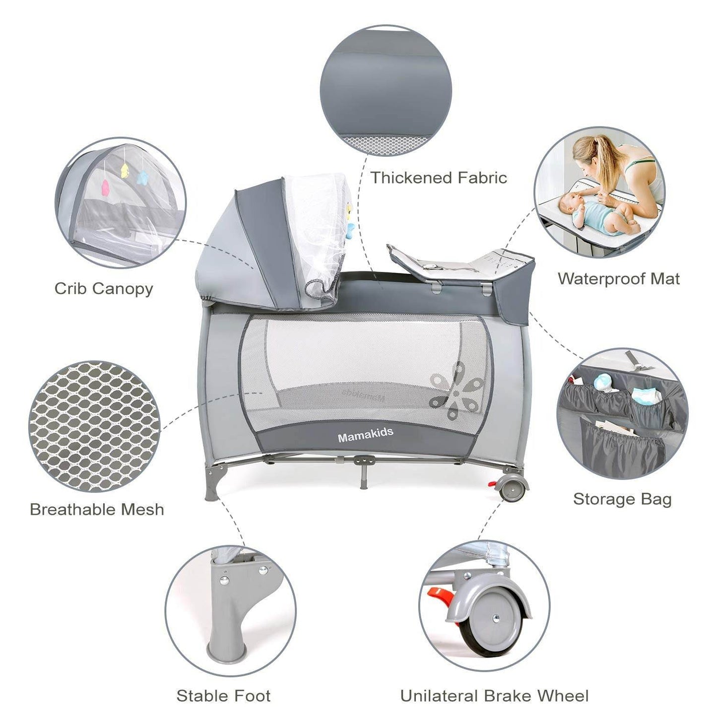 Portable and Foldable Baby Travel Crib