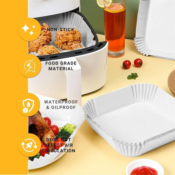 Square Disposable Air Fryer Parchments (100 pcs)