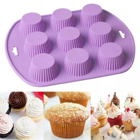Silicone Cupcake Mold (9 cups) - Alt View