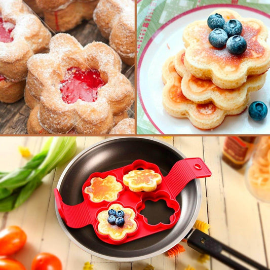 Silicone Flapjack And Egg Mold (Flower)
