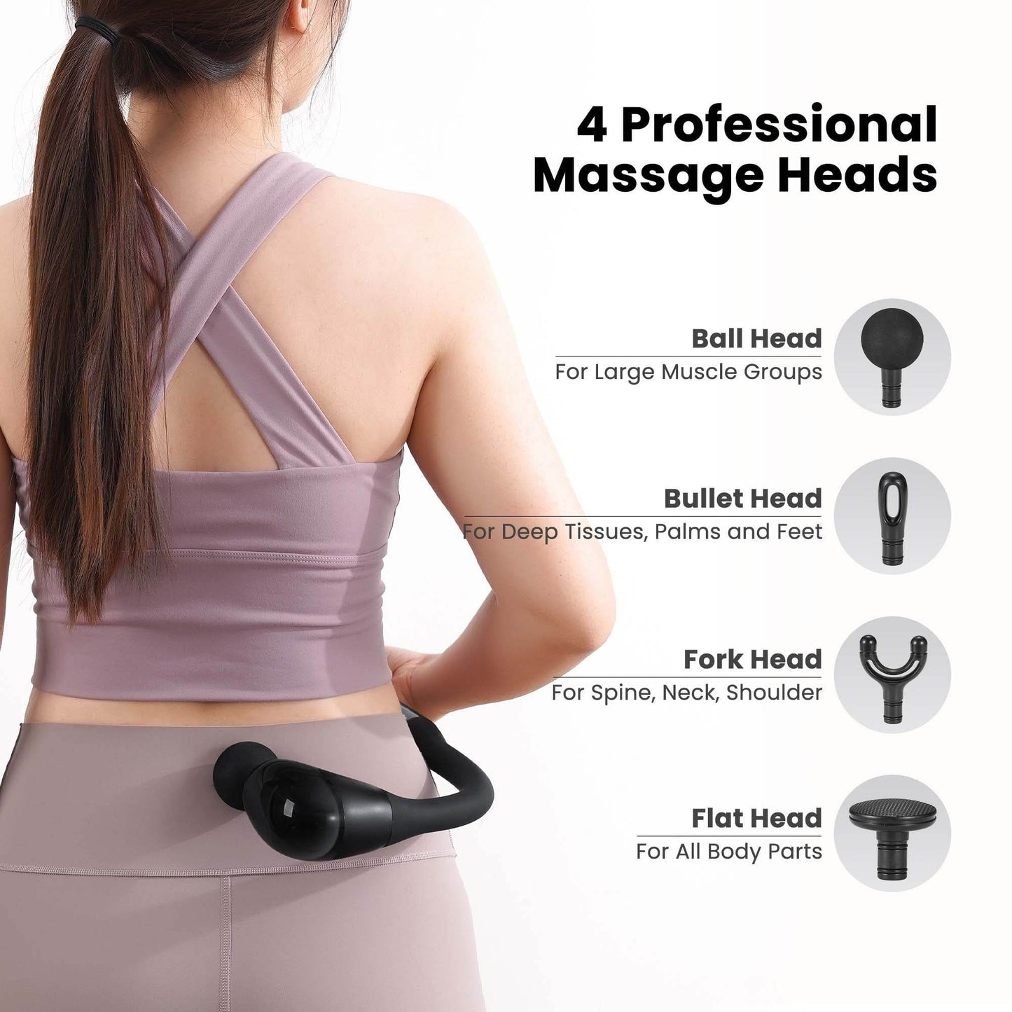 Deep Tissue Massage Gun With Upgraded Extension Handle