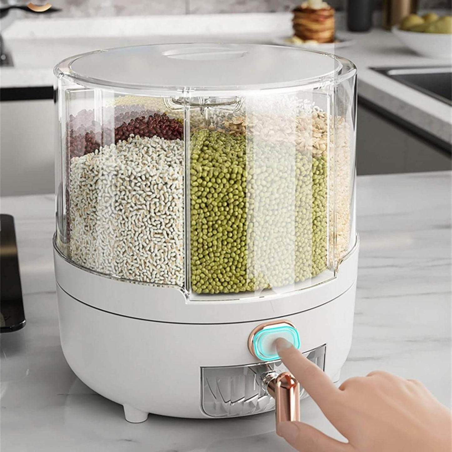 Rotating Grain Container Dispenser
