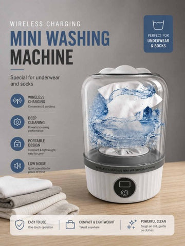 Wireless Charging Mini Washing Machine