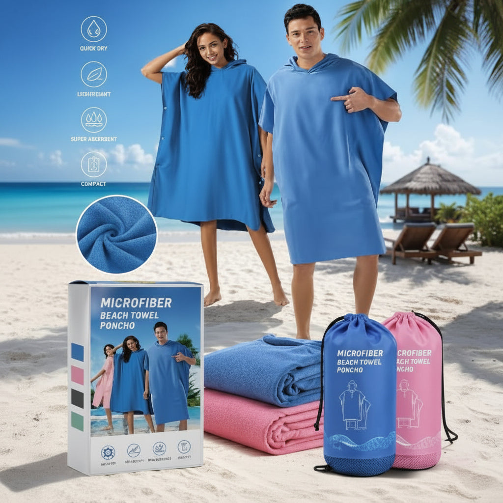 Microfiber Beach Towel Poncho