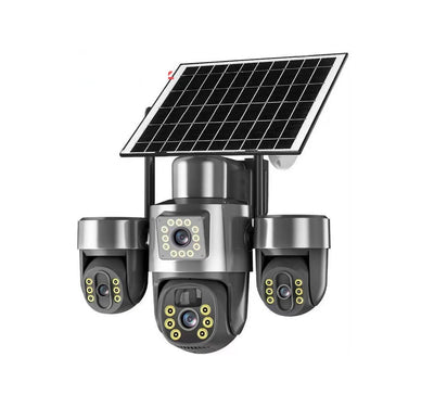 12MP Solar Powered 4G PTZ Security Camera System with 3 Lens Rotation