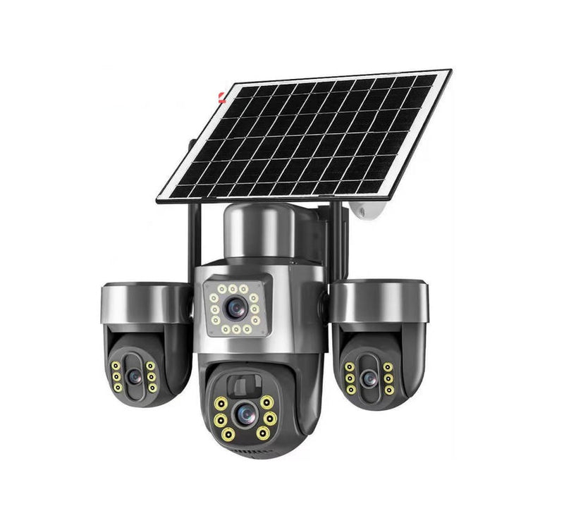 12MP Solar Powered 4G PTZ Security Camera System with 3 Lens Rotation