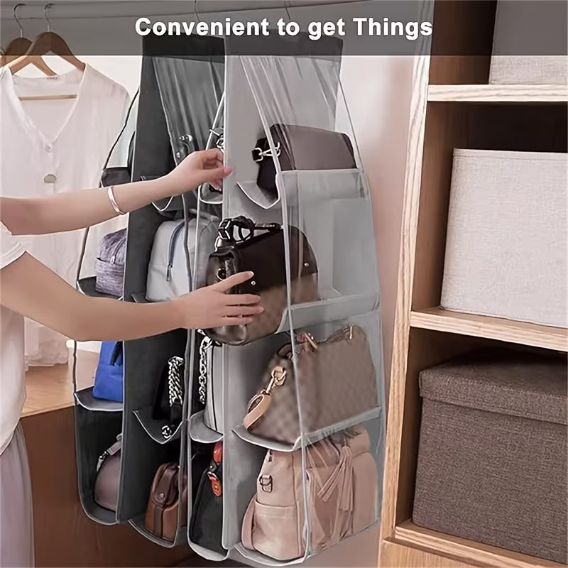 Dustproof oof Handbag Organiser Hanger (8 Grid)