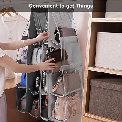 Dustproof oof Handbag Organiser Hanger (8 Grid)