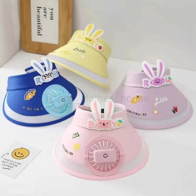 Children's Rabbit Ear Fan Sun Screen Hat (2-14 years)