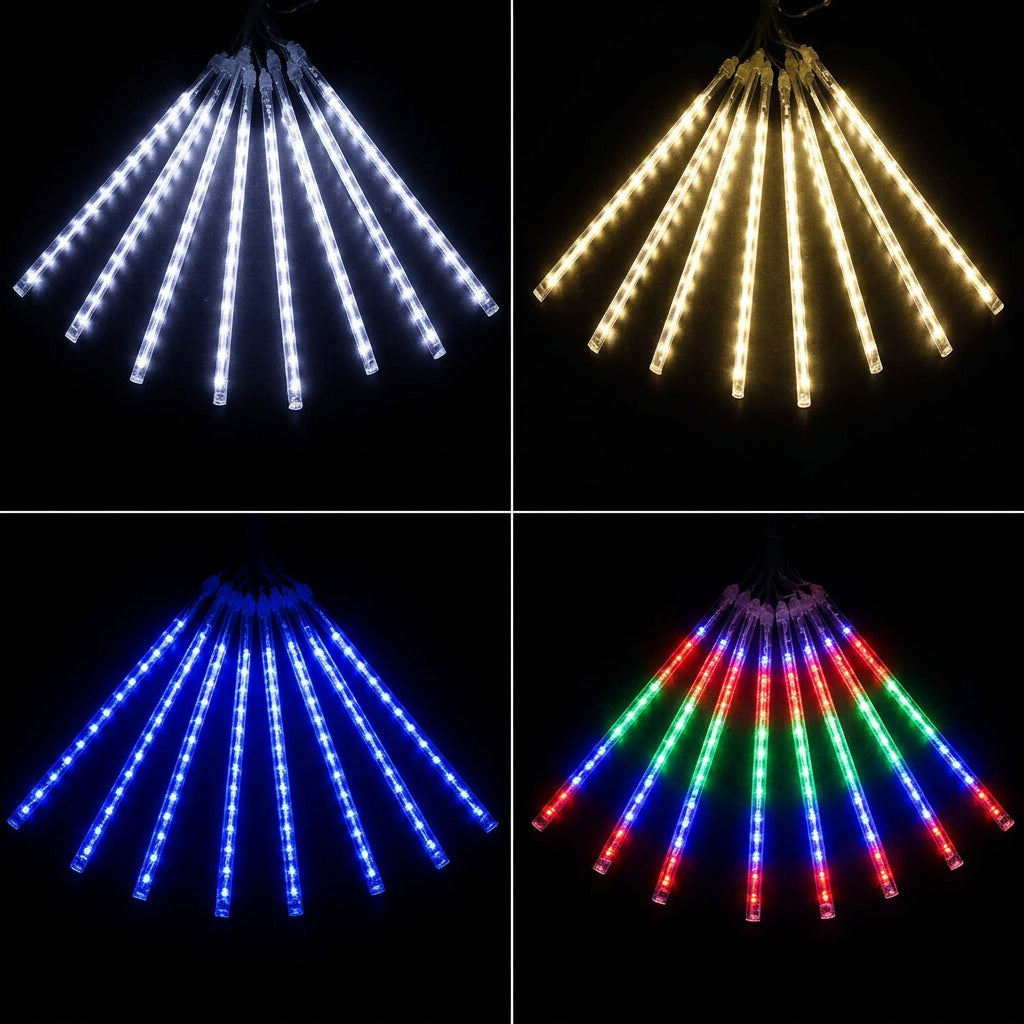 Meteor Shower LED Tube Lights - 8 Tube Falling Rain String Lights