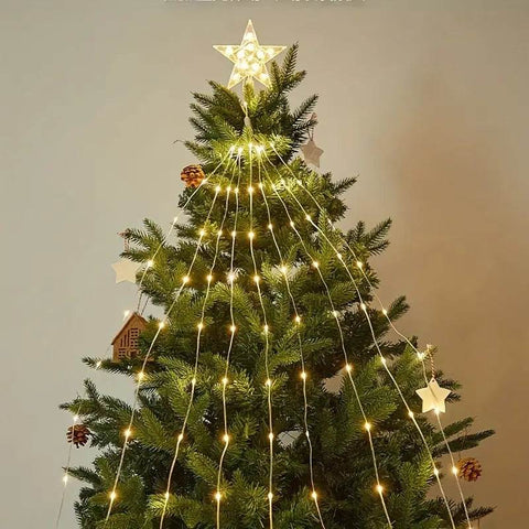 Five Point Star Waterfall Light (Yellow) - Alt View