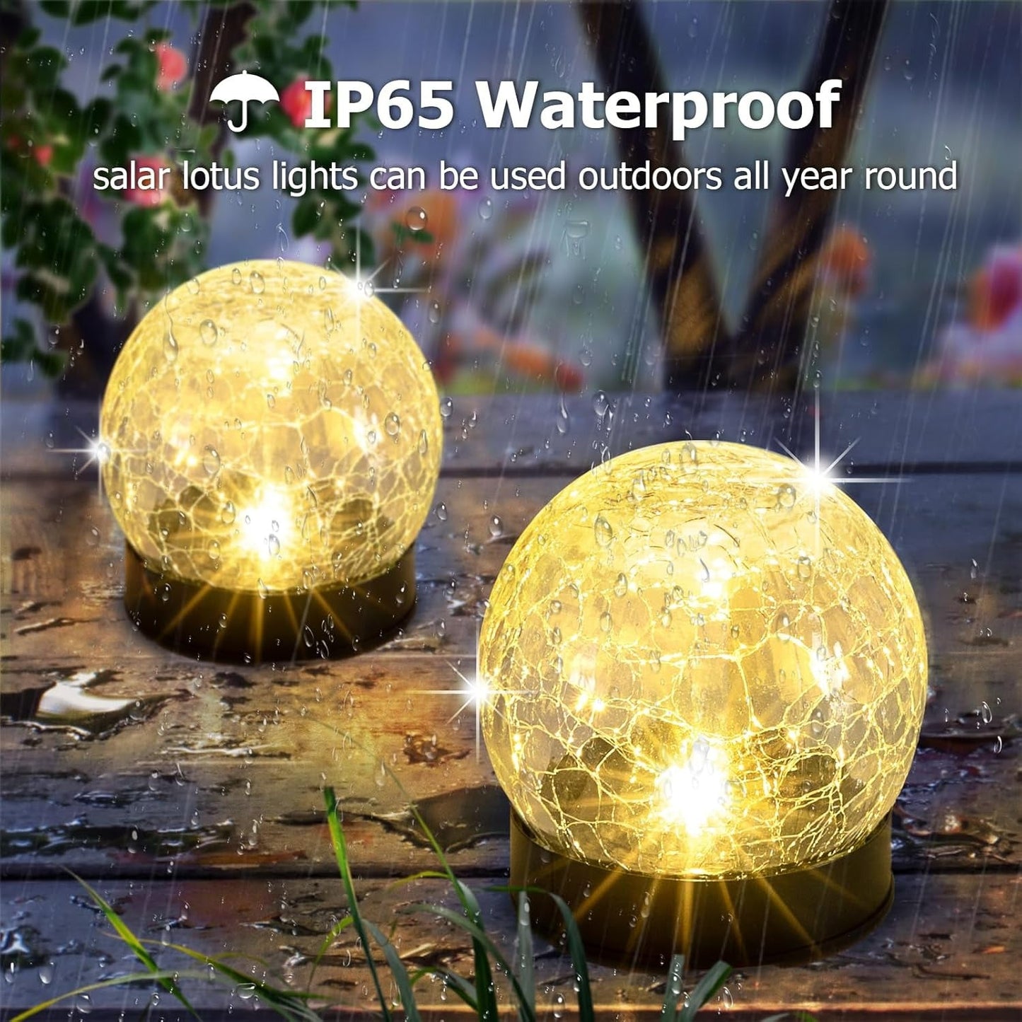 Solar Cracked Glass Globe Ball Set (2 pcs)