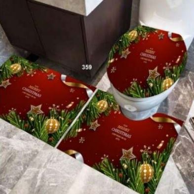 3D Bathroom Mat Set (3 pcs)(Christmas)