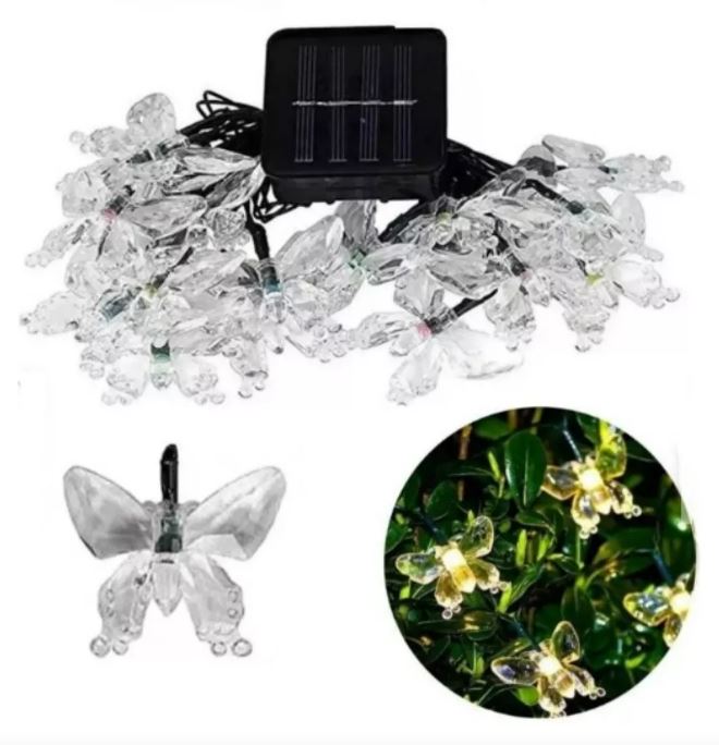 Solar Butterfly String Lights (30L)(6M)(Yellow)