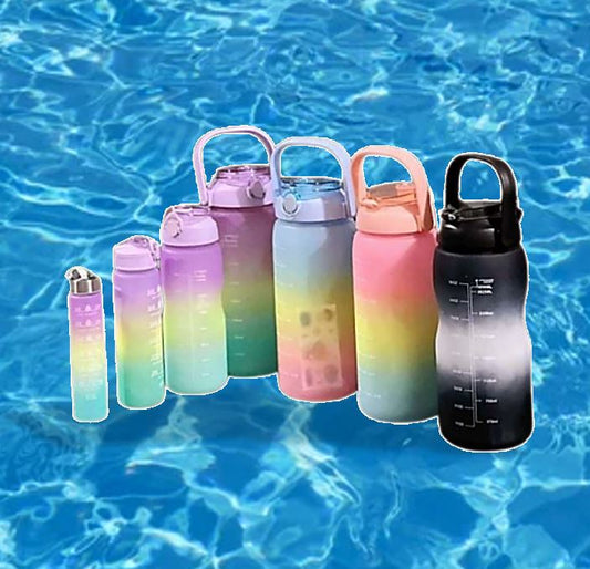 Combo Motivational Water Bottles (4 pcs)(Colourful)