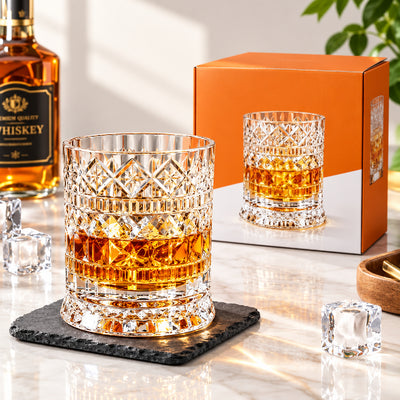Crystal-Cut Whiskey Glasses – Set of 6