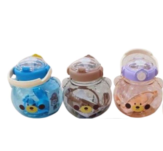 Cute Cartoon Bear Straw Bottle (1L)