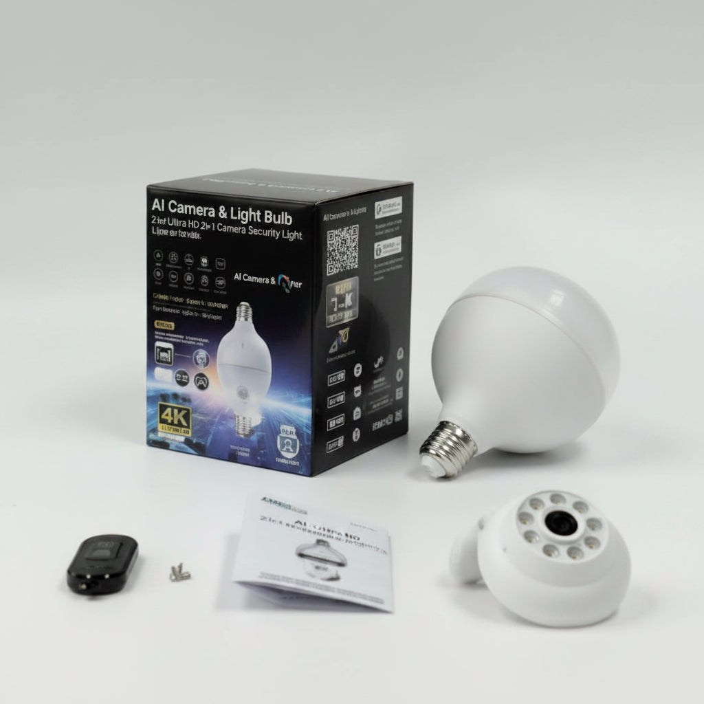 AI Camera + Lighting 2in1 Bulb 4K Ultra HD