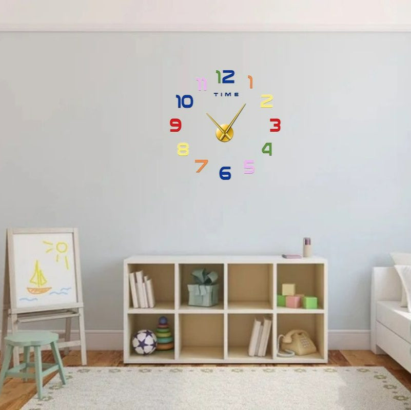 DIY Modern 3D Wall Clock (Colourful)(60-70cm)