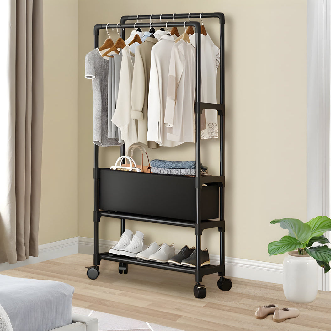 Household Coat Rack on Wheels (Black)